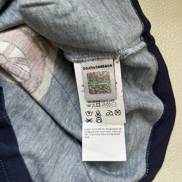 Dolce and Gabbana Navy Blue Long Sleeve Shirt (Unisex) US 7/8 - Picture 8 of 8